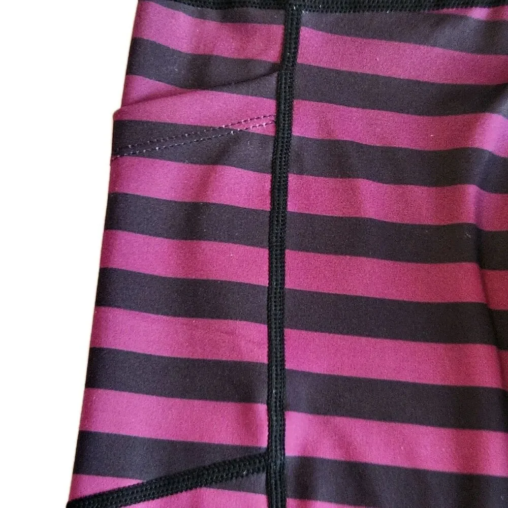 ZYIA Ombre Stripe Pocket High Rise Stretch Light n Tight Leggings Sz 2 - Picture 7 of 8